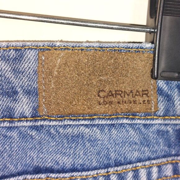 Carmar Women's Side Zip Zip Medium Wash Denim Mini Skirt Size 28 EUC - Picture 11 of 13
